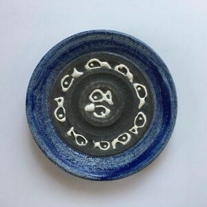 Vintage Mid Century Art Pottery Fish Plate Bitossi Italy Japan Wall Hanging